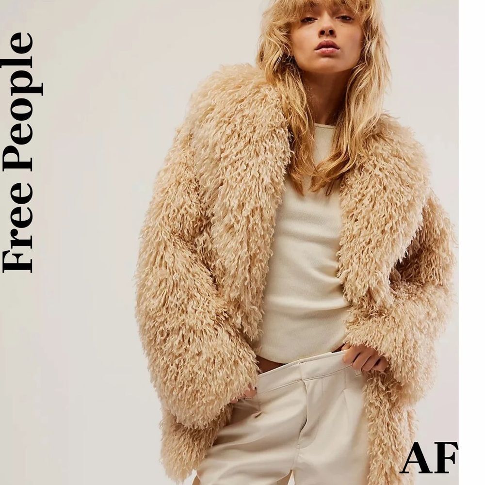 Free People Stargazer Fur Jacket In Ivory New Various Sizes - Picture 4 of 11